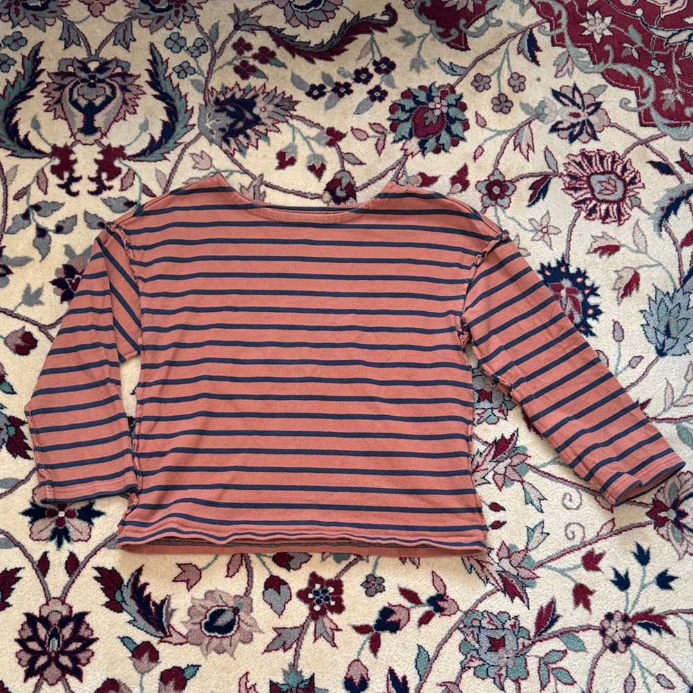 Madewell Striped Women's Top - Orange and Navy